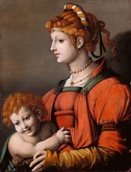 Italienska: Ritratto di una donna e bambino / Allegory of Liberality Porträtt av en kvinna och ett barn / Allegory of Liberality