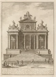 Ett tempel tillägnat Jupiter, Juno och Minerva, för Kinafestivalen, 1785.