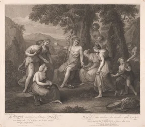 Bacchus bland ensamma klippor lär nymferna att skriva vers