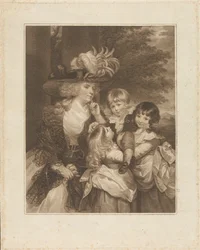Lady Smith och hennes barn: George Henry, Louisa och Charlotte