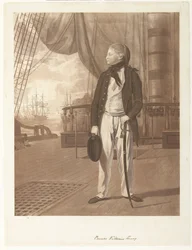 Porträtt av prins William Henry ombord på ett krigsfartyg från den brittiska kungliga marinen.