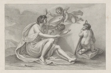 Titeltryck med personifiering av målning Ciprianis principer för ritning (serietitel) Ciprianis rudiments of drawing (serietitel)
