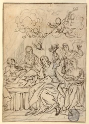 Teckning, S:t Josefs död, 1880