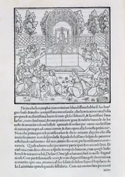 Nymfer med Polias älskare, illustration från en kopia av "Hypnerotomachia Poliphili" av Francesco Colonna (ca 1432-1527)