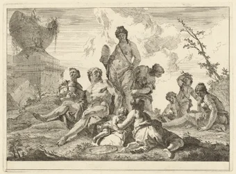 Venus och Vulcan med tre nymfer och tre amoriner