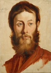 Porträtt av målaren Ernesto Rayper (1840-1873) Målning av Francesco Gandolfi (1824-1873) 1866 sön 40x28 cm Genes Nervi, Galleria d