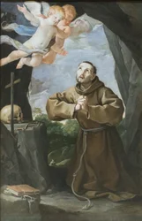 Sankt Franciskus med korset, ca 1630-40 (olja på duk)