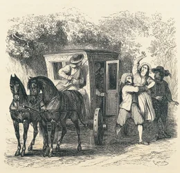 Bortförande av Lucy, avsnitt från Trolovad, av Alessandro Manzoni (1785-1873), illustration av Francesco Gonin (1808-1889) för 1840 års upplaga