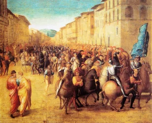Franska trupper under Karl VIII intar Florens 17 november 1494 av Francesco Granacci