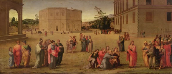 Josef presenterar sin far och sina bröder för farao, ca 1515