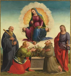 Madonna delle Cintola med Saints Benedict, Thomas, Francis och Julian