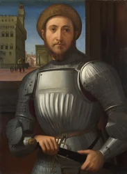 Porträtt av en man i rustning, ca. 1510