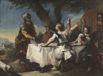 Abraham välkomnar de tre änglarna
