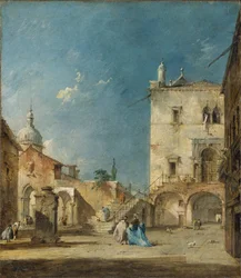 Imaginary view of a venetian square or Campo, c.1780
