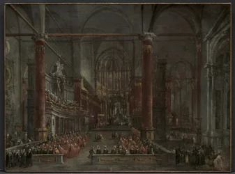 Påvlig ceremoni i SS. Giovanni e Paolo, Venedig, 1782