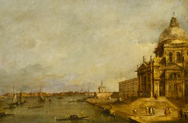 Santa Maria delle Salute och ingången till Canal Grande, Venedig, med blick österut,