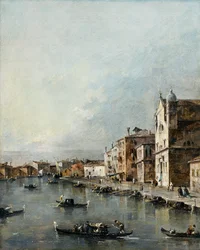 Kyrkan Santa Lucia vid Canal Grande, Venedig (olja på duk)