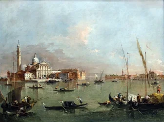 Venedig: San Giorgio Maggiore med Giudecca och Zitelle av Francesco Guardi