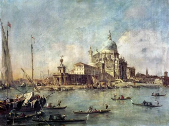 Venedig, Punta della Dogana med Santa Maria della Salute, cirka 1770
