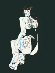 Elegant tatuerad pose