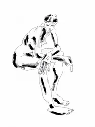 Sittande, kontemplativ figur