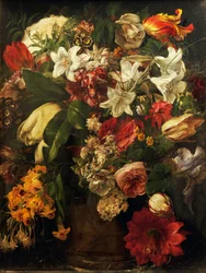 Blommor, av Francesco Hayez (1791-1882), olja på duk, 51x39,2 cm