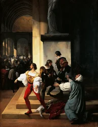 Lampugnani Conspiracy av Francesco Hayez (1791-1882), olja på duk