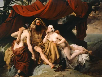 Loth och hans döttrar, av Francesco Hayez