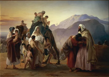Jakobs och Esaus försoning (olja på duk
