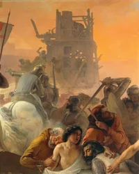 Törsten som led av de första korsfararna i Jerusalem, av Francesco Hayez, detalj