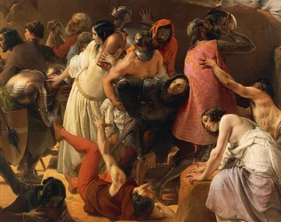 Törsten som led av de första korsfararna i Jerusalem, av Francesco Hayez, detalj