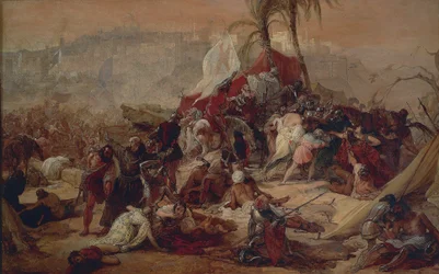 De första korsfararnas törst led i Jerusalem, av Francesco Hayez