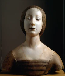 Byst av en kvinna, känd som Isabella av Aragonien