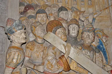 Frankrike, Avignon, Palace des Papes (1334), marmorristning av korsets väg från Celestine Convent i Avignon av Francesco Laurana (beställd 1478)