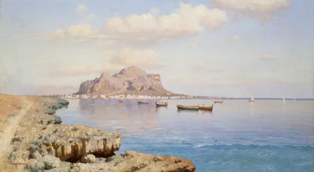Utsikt över Palermo, av Francesco Lojacono (1838-1915), olja på duk, 50,5x91,5 cm