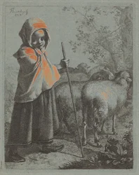 Barnherdinna med flock, 1758.