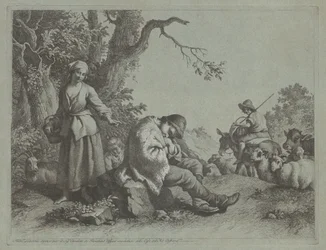 Sovande herdepojke och kvinna med ett barn, 17591782.