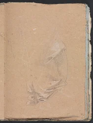 Verona Skissbok: Draperistudie sida 57, 1760.