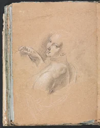 Verona Skissbok: Naken kvinna tittar över vänster axel sida 74, 1760.