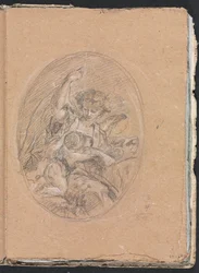 Verona Skissbok: Figur med barn i rundel (sida 67)