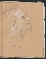 Verona Skissbok: Manligt huvud på profilsidan 91, 1760.