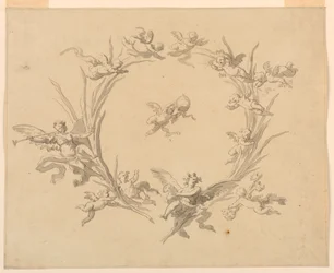 Teckning, Studie till freskdekoration, Quirinalpalatset, Rom, 1815-16