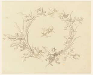 Ritning, Studie för Fresco -dekoration, Quirinal Palace, Rom, 1815–16