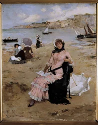 På stranden