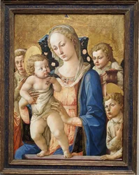 1455 Pesellino Madonna med barn och Sankt Johannes Toledo
