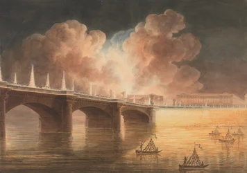 Högtid för allmän fred ges i Paris den 18 Brumaire. Bron och Place de la Concorde., 1801-2