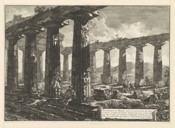 Junos tempel i Paestum Vue intérieure du Temple, que l