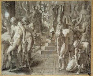 Persepolis maskerad. Teckning av Francesco Primaticcio känd som The Primatice (1504-1570)