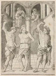 The Flagellation, tavla 7 från Jungfruns och Kristi liv