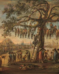 "The Miseries of War: The Hanged men" av Francesco Simonini, detalj